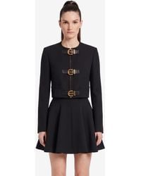 Versace - Crop Natt Wool Jacket - Lyst