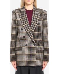Saint Laurent - Checked Wool Jacket - Lyst