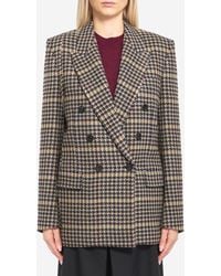 Saint Laurent - Checked Wool Jacket - Lyst