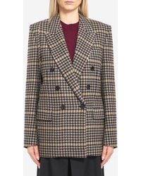 Saint Laurent - Checked Wool Jacket - Lyst