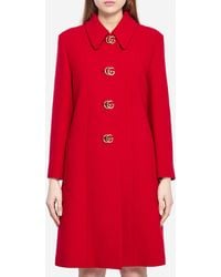 Gucci - Double G Natt Wool Coat - Lyst