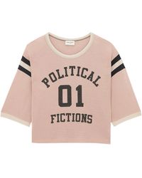 Saint Laurent - Political Fictions Cropped T-shirt - Lyst