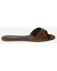 Saint Laurent - Babylone Slide Sandals - Lyst