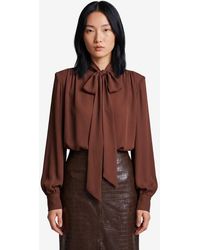 FEDERICA TOSI - Silkblouse Blouse With Bow - Lyst