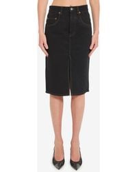 Saint Laurent - Deep Sea Baggy Pencil Skirt - Lyst