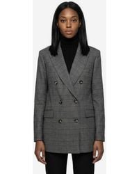 SUTTON NEW YORK - Doublebreasted Prince Of Wales Check Jacket - Lyst