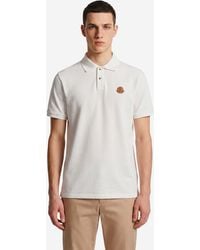 Moncler - Cotton Piqu Polo Shirt With Logo Patch - Lyst