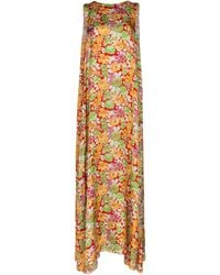 Plan C - Floral Print Maxi Dress - Lyst