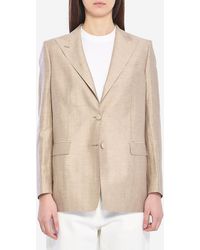 Tagliatore - Singlebreasted Linen Blend Jacket - Lyst