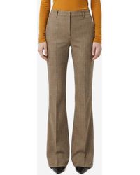 Saint Laurent - Flared Prince Of Wales Check Trousers - Lyst