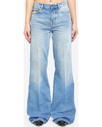 Gucci - Cotton Denim Flare Pants - Lyst