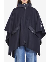 Moncler - Wool And Nylon Cape - Lyst