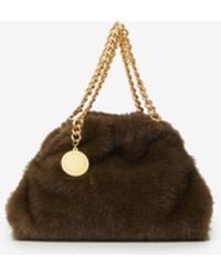 Stella McCartney - Faux Fur Falabella Mini Drawstring Bag - Lyst