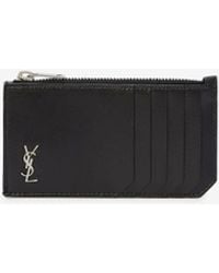 Saint Laurent - Tiny Cassandre Fragments Cardholder - Lyst