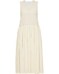 Jil Sander - Pleated Cotton Dress - Lyst
