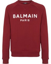Balmain - Cotton Sweatshirt With Logo - Lyst