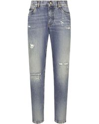 Dolce & Gabbana - Distressed Denim Jeans - Lyst