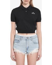 Alexander Wang - Cropped Polo Shirt With 3D Logo - Lyst