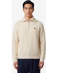 Moncler - Ribbed Wool Turtleneck With Logo - Lyst
