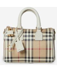 Burberry - Check Bowling Bag Mini - Lyst