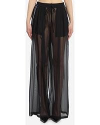 Dolce & Gabbana - Silk Chiffon Trousers - Lyst