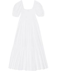 Ganni - Cotton Poplin Maxi Dress - Lyst