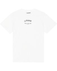 Ganni - T Shirt Con Stampa Logo - Lyst