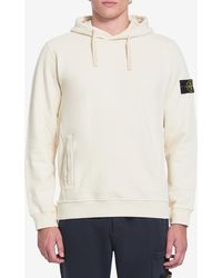 Stone Island - Organic Cotton Hooded Sweatshirt - Lyst