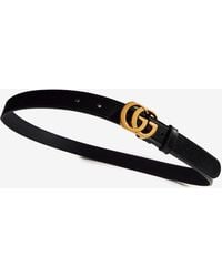 Gucci - Slim Cut Gg Marmont Belt - Lyst