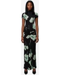 Alaïa - Draped Maxi Dress With Print - Lyst
