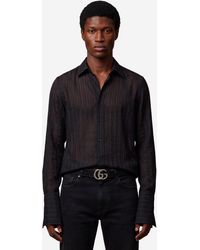 Gucci - Striped Silk Gauze Shirt - Lyst