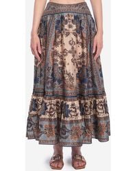 Zimmermann - Ascension Printed Silk Skirt - Lyst