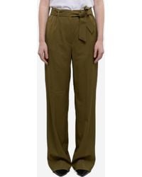 Max Mara - Editto Wool Trousers With Belt - Lyst