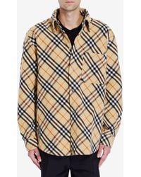 Burberry - Classic Check Wool Flannel Shirt For - Lyst