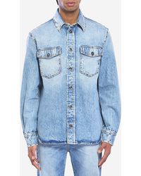 Versace - Stonewash Overshirt With Studs - Lyst