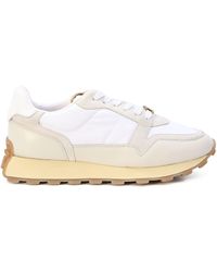 Tod's - Leather And Fabric Sneakers - Lyst