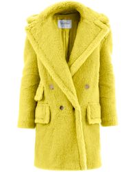 Max Mara Teddy Bear Icon Coat - Yellow