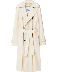 Burberry - Trench lungo in gabardine - Lyst