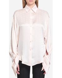 Balenciaga - Silk Shirt With Knotted Cuffs - Lyst