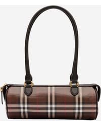 Burberry - Mini Check Barrel Bag - Lyst