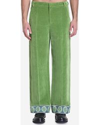 Valentino Garavani - Velvet Trousers With Jacquard Hems - Lyst