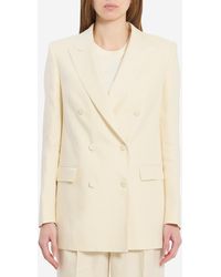 Tagliatore - Doublebreasted Linen Jjasmin Jacket - Lyst