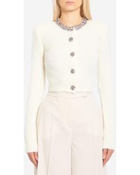 Self-Portrait - Embellished Trim Cardigan - Lyst
