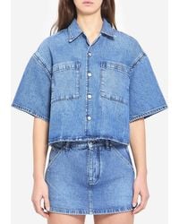 Alexander Wang - Cropped Denim Shirt - Lyst