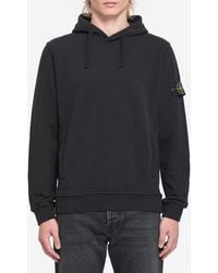 Stone Island - Organic Cotton Hooded Sweatshirt - Lyst
