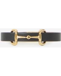 Gucci - Leather Bracelet With Horsebit Detail - Lyst