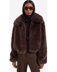 Frankie Shop - Dark Plum Hope Faux Fur Jacket - Lyst