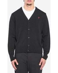 Ami Paris - Ami De Coeur Wool Cardigan - Lyst