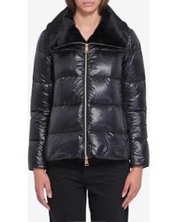 Herno - Light Puffer With Collar Fur - Lyst