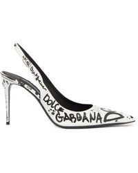 Pumps con stampaDolce & Gabbana in Pelle di colore Metallizzato Donna Scarpe col tacco da Scarpe col tacco Dolce & Gabbana 